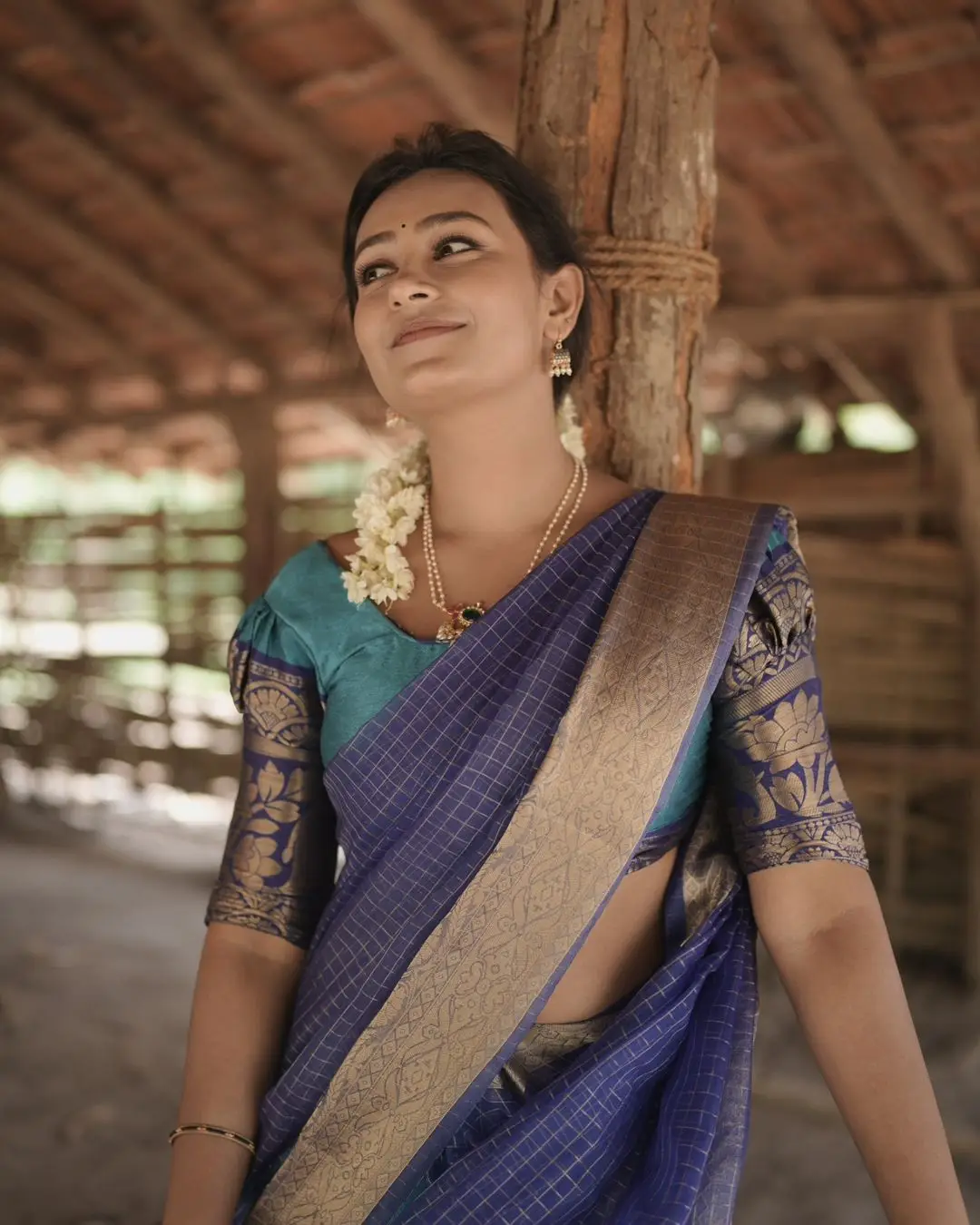 Telugu TV Actress Deepa Jagadeesh In Blue Lehenga Choli